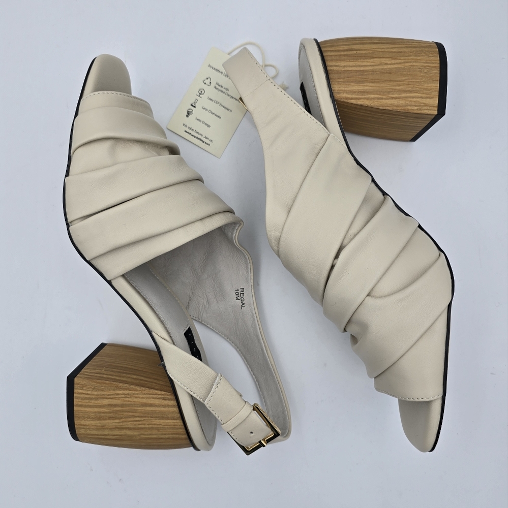 NWT Sanctuary Regal Heeled Leather Sandals, Bone, 10M - Picture 15 of 16